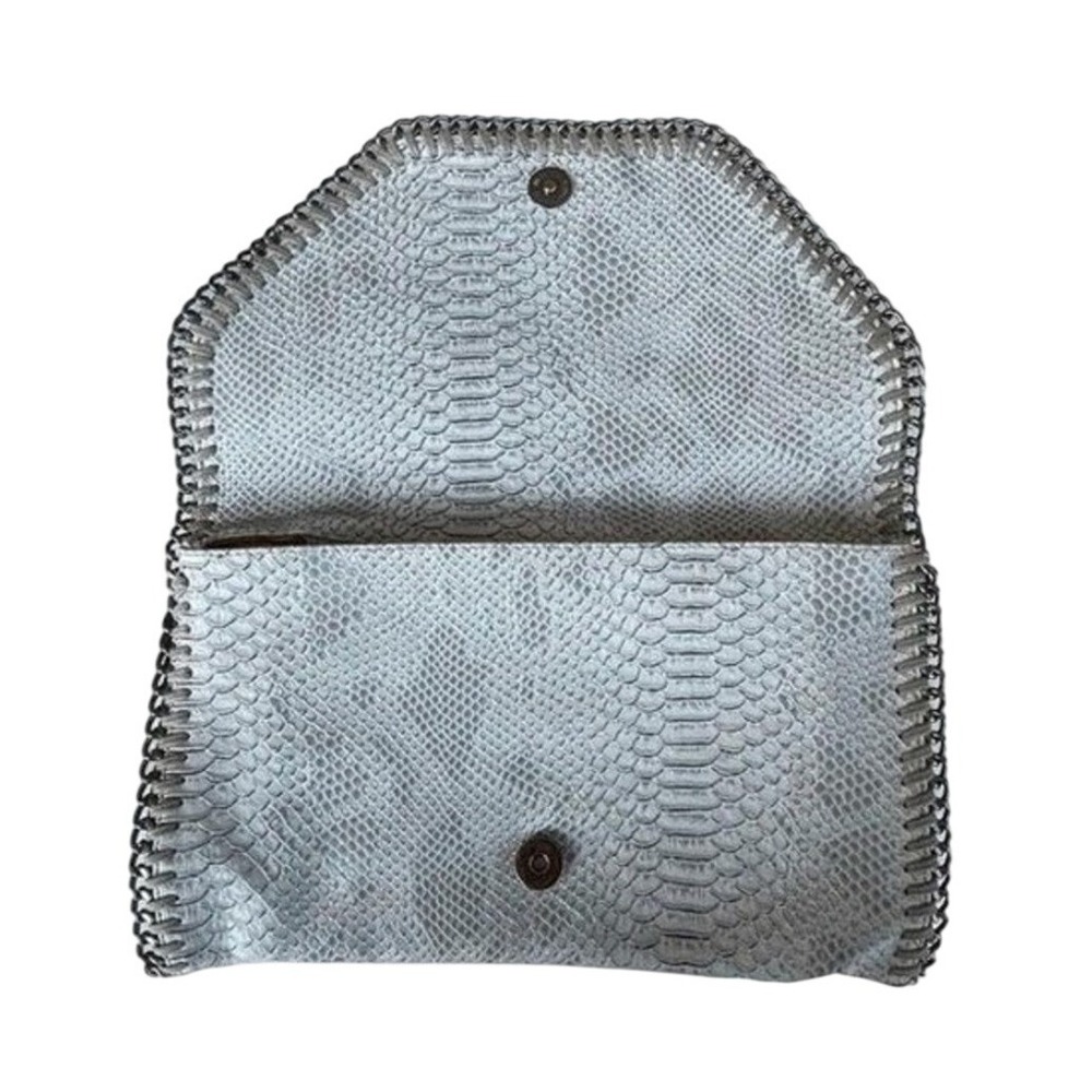 Stella McCartney Beige Python-Effect Mini Chain Wallet - Picture 5 of 11